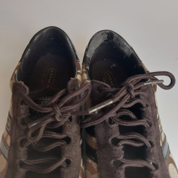 Coach Brown "Kathleen" Signature Sneakers - Picture 7 of 12